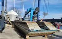 2013 40' x 14'  Steel Spud Barge w/Crane (Sides Fold for Trucking!)