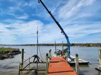 2013 40' x 14'  Steel Spud Barge w/Crane (Sides Fold for Trucking!)