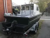 1985 21' x 8' Aluminum Work Boat w/trailer